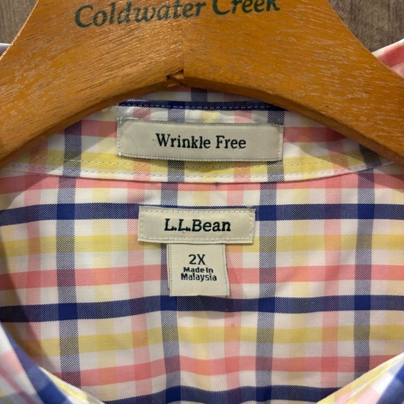 L.L. Bean Women’s 2X Plaid Button Down Shirt Wrinkle Free Top - Picture 4 of 11